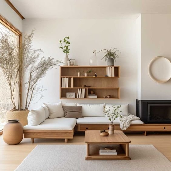 Japandi Open Space Living Room Design