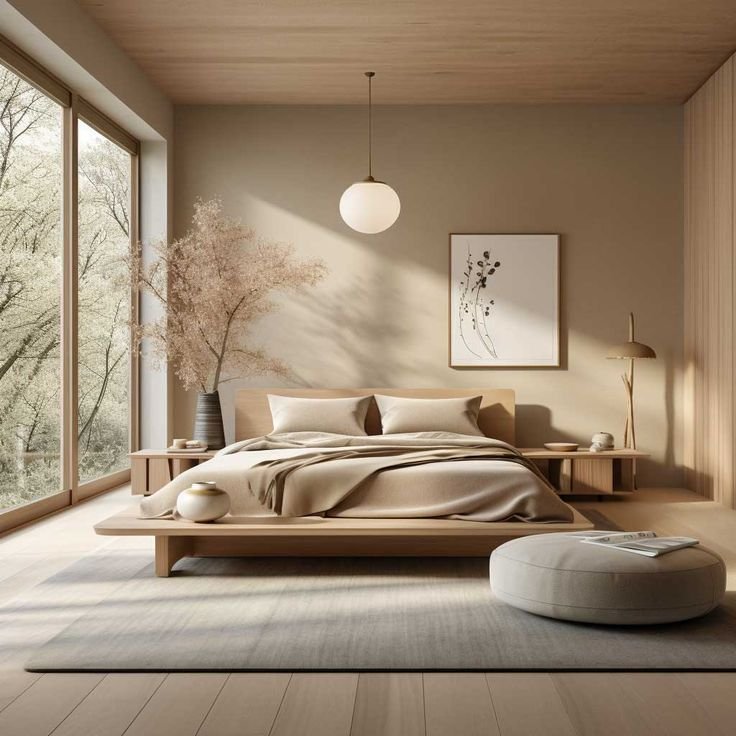 Neutral Toned Minimalist Bedroom Decor