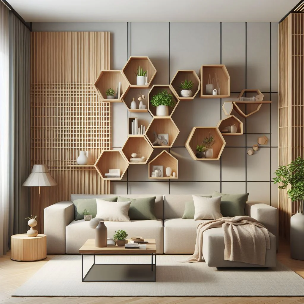 Open shelving japandi design