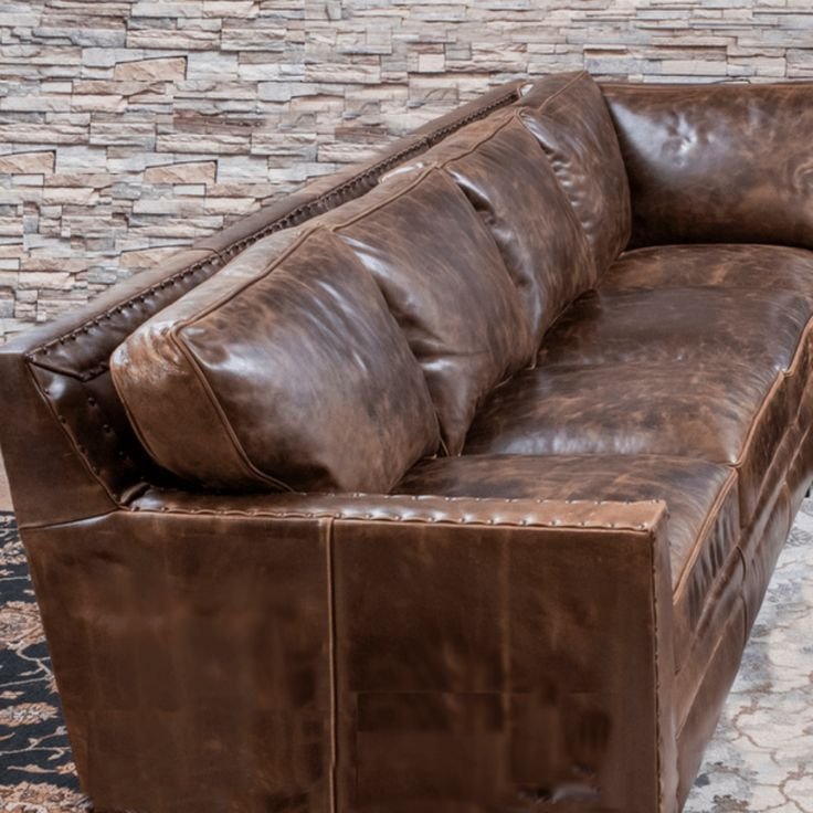 Rustic Leather Sofa Set